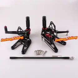 ЧПУ Регулируемая Rearset Комплект для задних подножки для Yamaha YZF R6 2003 2004 2005 и R6S 2006 2007 2008 2009 алюминий сплав черный