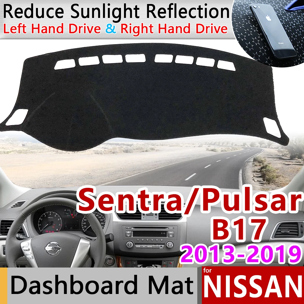 Для Nissan Sentra B17 2013~ Pulsar Sylphy Противоскользящий коврик, коврик на приборную панель Зонт приборной аксессуары