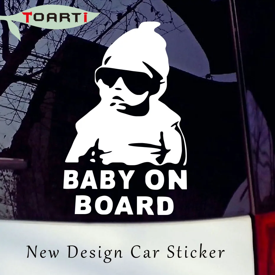 Baby On Board Funny Car Stickers Handsome Boy Window Car Styling Decals Black Vinyl Auto