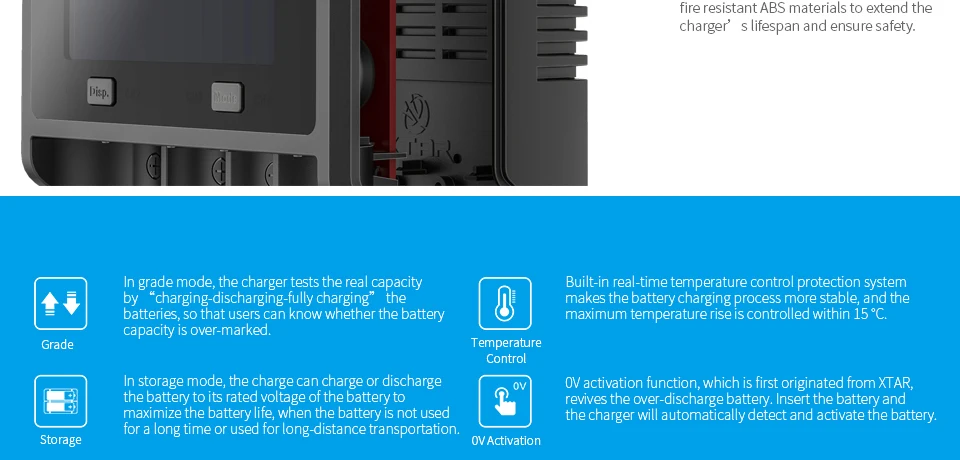 XTAR VC4 S VC4S QC3.0 быстрая зарядка, Max3A для один слот применяется к 3,6/3,7 v Li-Ion IMR/INR/ICR/Батарея 18650 14500 20700 21700