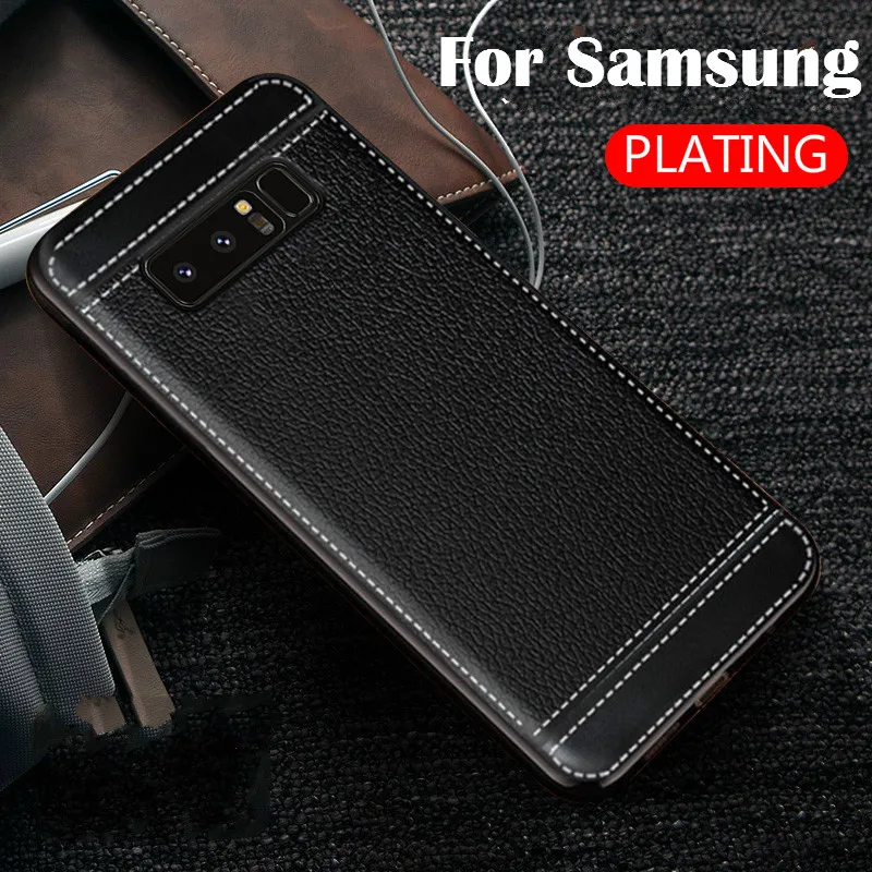 

Plating Leather Silicone TPU Case for Samsung Galaxy S6 S7 edge S8 S9 S10 Plus Cover For Galaxy S10 Plus S10E Note9 Phone Case