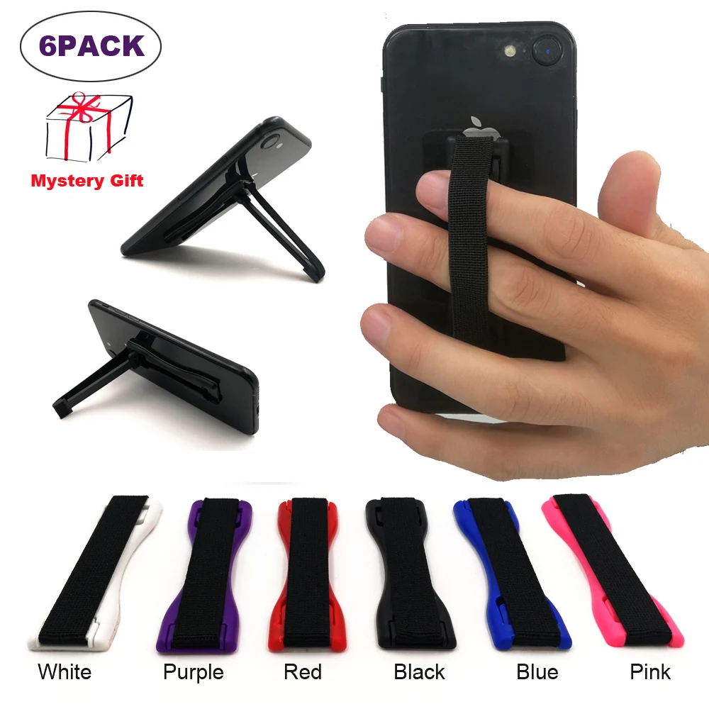 6 Pack Universal Finger Strap Holder Stand for Cellphone 2 in 1 Phone