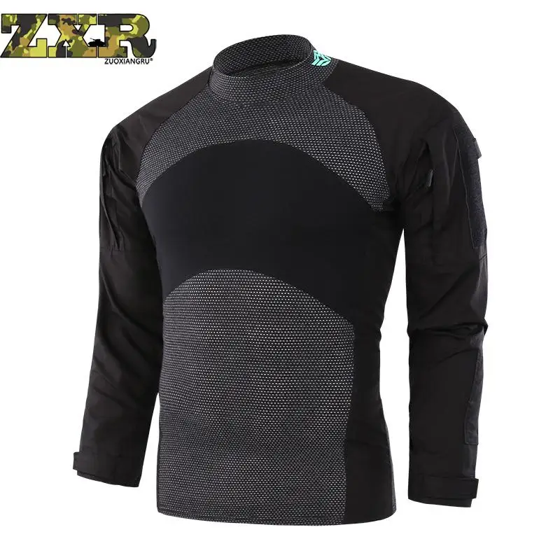 

Military Mens Camouflage Tactical O-neck T Shirt Long Sleeve Brand Cotton Generation Combat Frog Shirt Men Training Shirts
