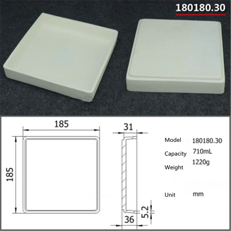 99.5% Square corundum crucible / 710ml 180180.30 Temperature 1600 degrees Sintered ceramic | Обустройство дома