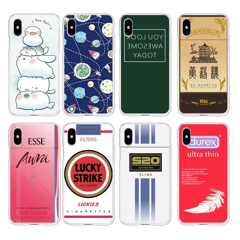 

Cartoon earth duck cigarette tide TPU Phone Case For iPhone 6 6S Plus 7 7Plus 8Plus iPhone X 5s 4s C145