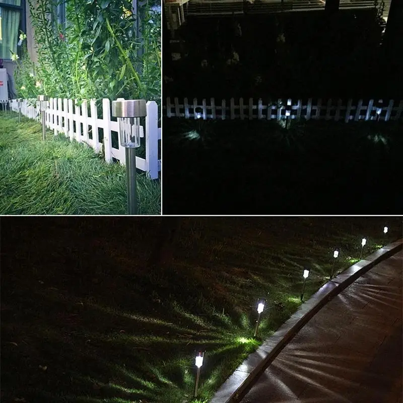 

10pcs Solar Lawn Lamps Panel LED Stainless Steel Spotlight Garden Yard Path Landscape Outdoor Grounding Sun Light