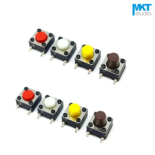 

100Pcs 6*6*6/6.5/7/7.5mm SMD Micro Push Button Tactile Tact Electronic Switch Brown Blue Black Red Orange Green Yellow White