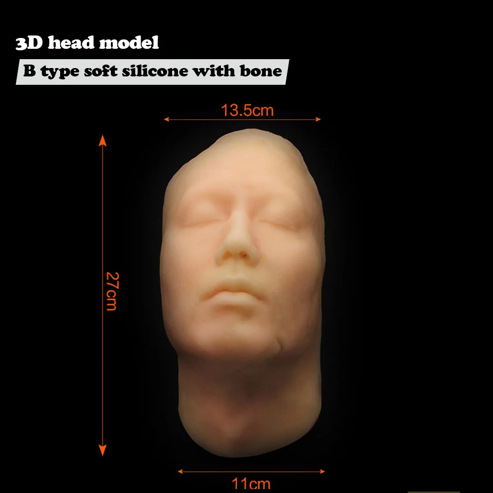 Человеческая голова модель тату Красота Косметика модель лица Мягкая силиконовая головка формы микро пластиковая линия модель для резьбы