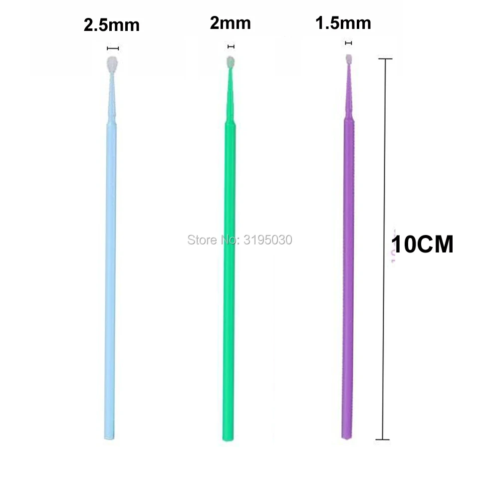 100 шт./лот размеры S, M, l Размеры одноразовая ватная мягк тампон для наращивания ресниц Microbrush Аппликаторы индивидуальных, тушь для ресниц и бровей, микро кисточка палочка