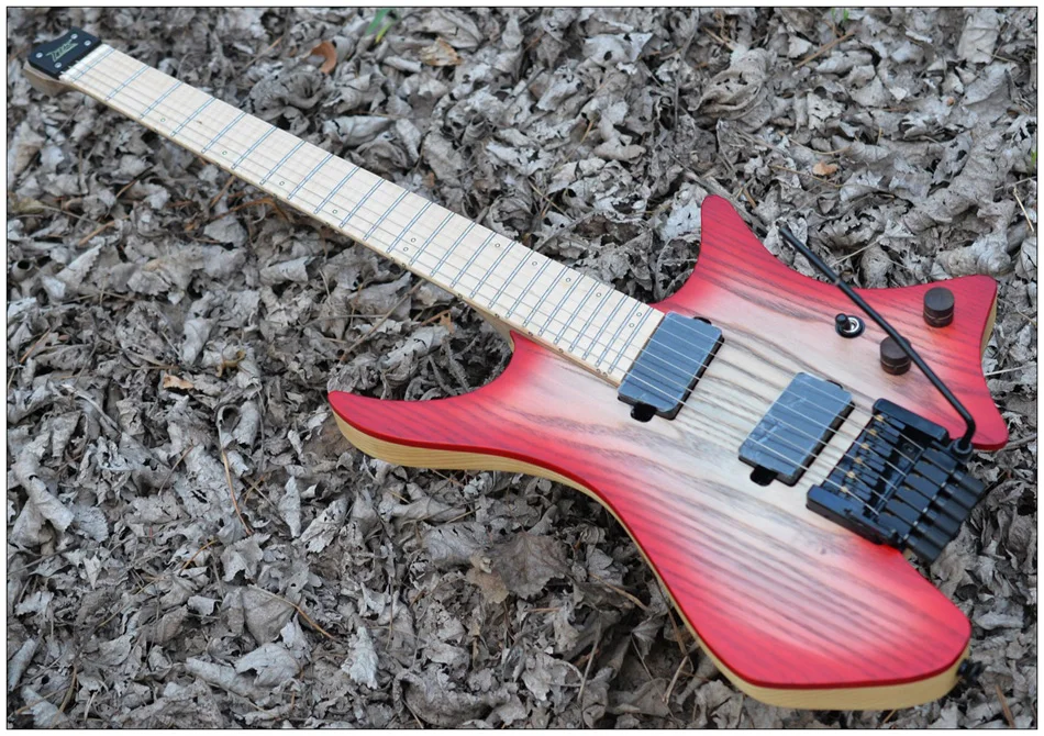 Fanned Fret guitars Headless guitar style Model Blue burst Color Flame maple Neck in stock Guitar free shipping Fanned Fret guitars Headless guitar style Model Blue burst Color Flame maple Neck in stock Guitar free shipping