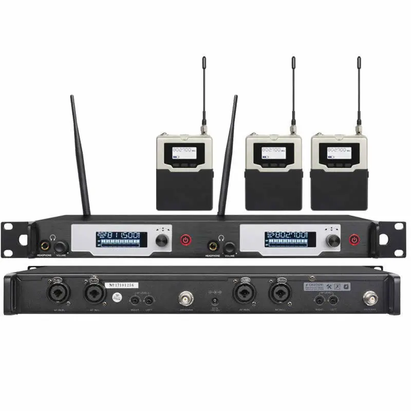 

UHF Dual 2 Channels Wireless In Ear Monitor System Inear Earphone Headphone Stage Monitoring for Singers