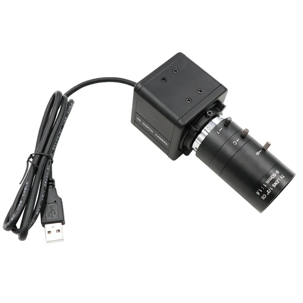 

Global Shutter 120fps 720P Monochrome Black White CS Mount Varifocal 6-60mm Webcam UVC Plug Play USB Camera with Mini Case