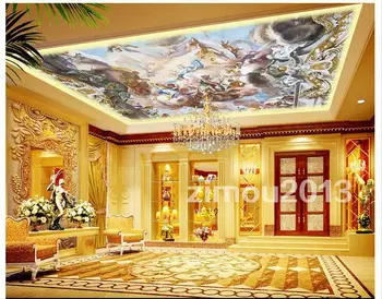 

3d photo wallpaper 3d ceiling wallpaper European royal garden of Eden three-dimensional painting zenith ceiling murals wallpaper