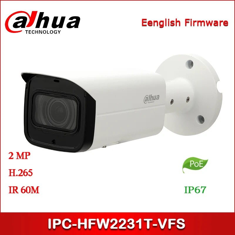 

Dahua IP Camera 2MP IPC-HFW2231T-VFS Security Camera WDR IR Bullet Network Camera with POE+