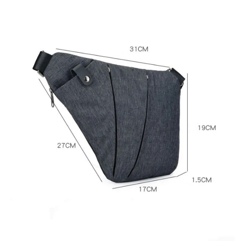 Mens Crossbody Chest Bags Multifunctional USB Charger Headphone Digital Organizer Shoulder Bag Diagonal Package