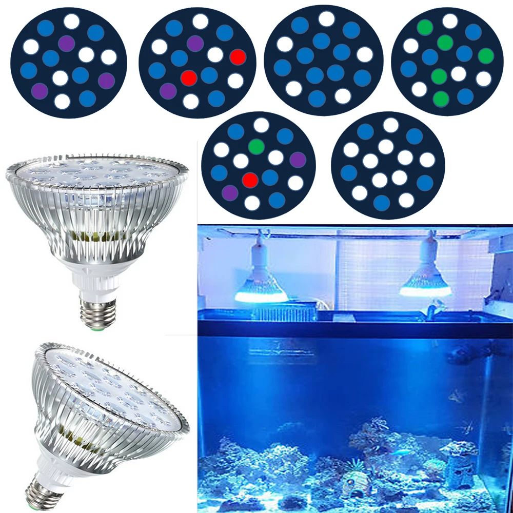 45W Full Spectrum LED Aquarium Light PAR38 Aquarium LED Lighting E27