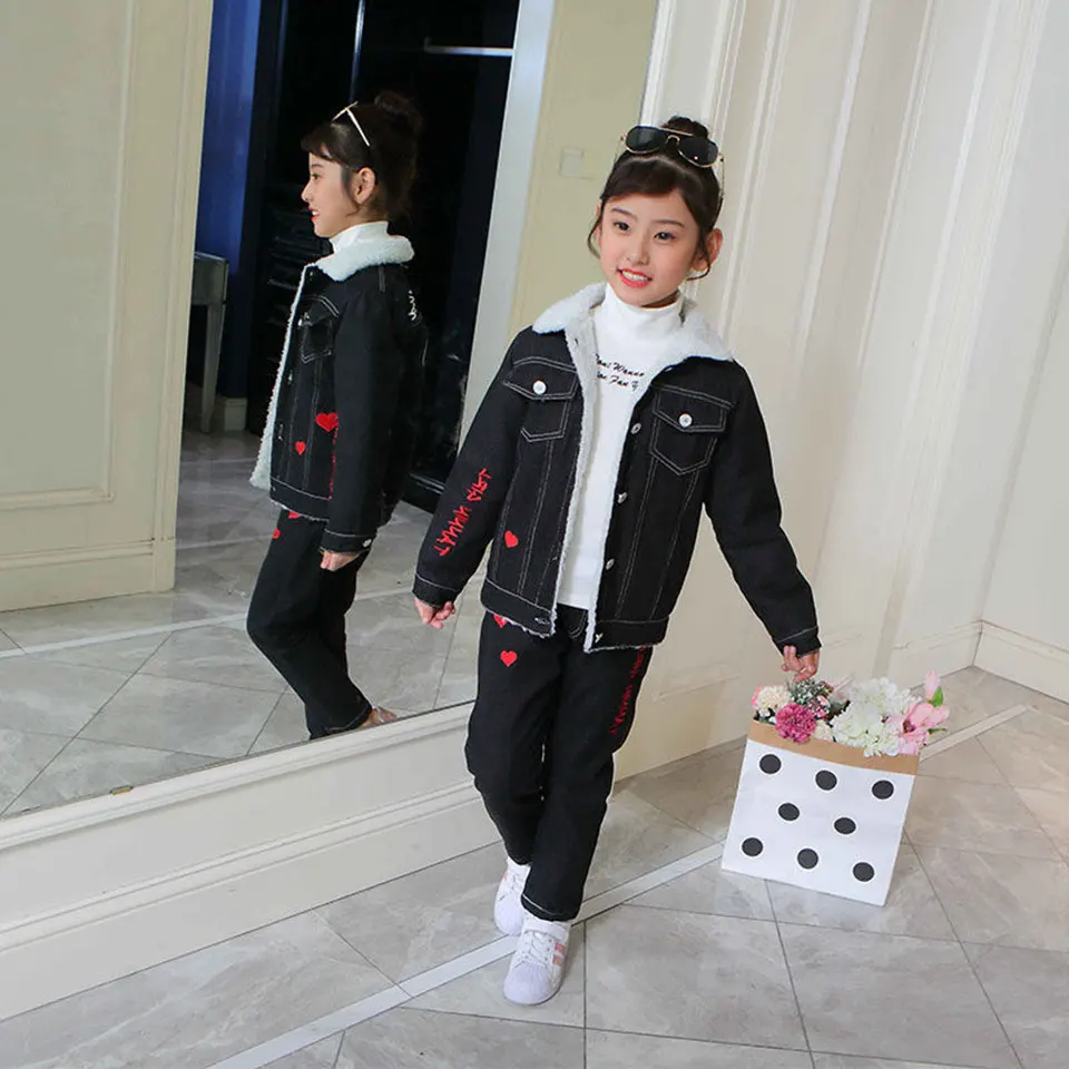 

Spring Winter Black Children Clothing Toddler Girls Clothes Set Outfits Kids Clothes Tracksuit Suits For Girls Clothing Sets