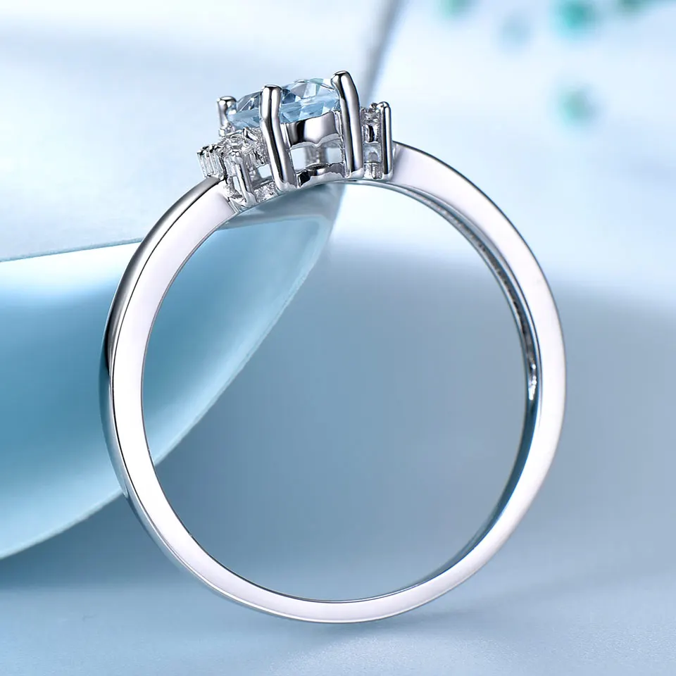 UMCHO овальный создан нано Голубой топаз камень кольца 925 пробы серебряные ювелирные изделия кольца с драгоценным камнем для женщин Подарки хорошее ювелирное изделие