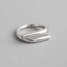 Стерлингового серебра 925 Геометрические линии кольца для женщин ювелирные изделия Mujer, минималистическое обручальное кольцо Бижу femme joias