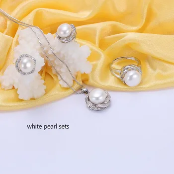 

HENGSHENG Freshwater Pearl Jewelry For Women, Fine Pendants&Rings&Earrings, 2017 New Arrival Pearl Sets