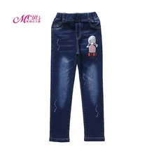 2018 New Brand Winter Girls Jeans Kids Clothing Fashion Cashmere Denim Pants Children’s Thick Warm Trousers 4 6 8 10 11 12 Years