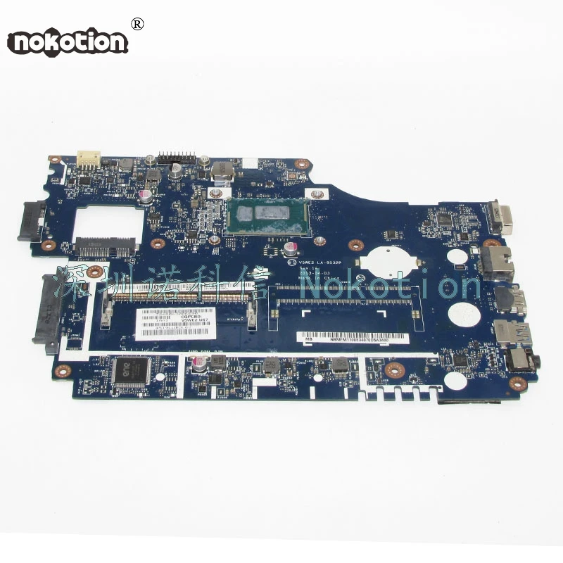 NOKOTION Laptop Motherboard For Acer Aspire E1 Series E1-532 Main Board NBMFM1100J NB.MFM11.00J V5WE2 LA-9532P 2957U 1.4GHZ цена NOKOTION Laptop Motherboard For Acer Aspire E1 Series E1-532 Main Board NBMFM1100J NB.MFM11.00J V5WE2 LA-9532P 2957U 1.4GHZ цены онлайн