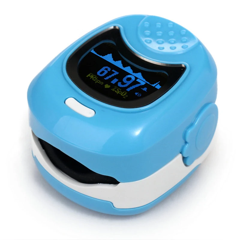 

Blue Color OLED Fingertip Pulse Oximeter for Children for kid - Spo2 Monitor Kids Blood Oxygen Monitor Baby Care