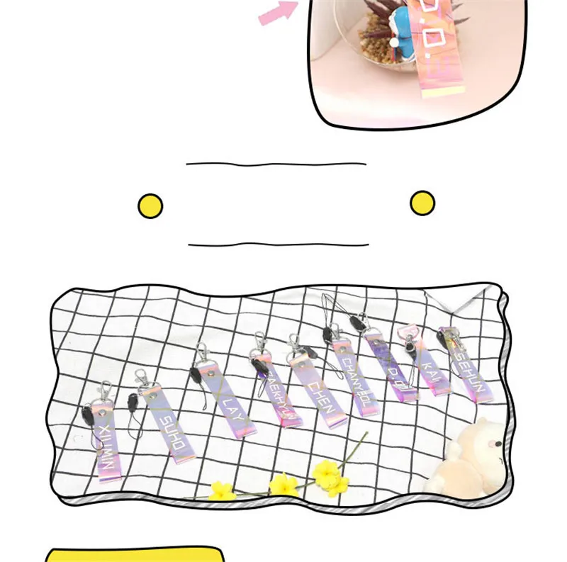 Youpop EXO 6-й юбилейный альбом Прозрачный лазерный брелок модный Индивидуальный брелок кулон брелок YSK516