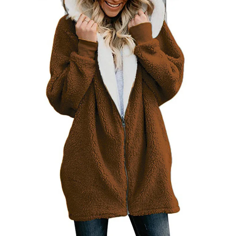 

new mama hot winter hooded zip-up slim basic solid regular woman fleece sweatshirt fashion sleeve female sweatshirt plus size