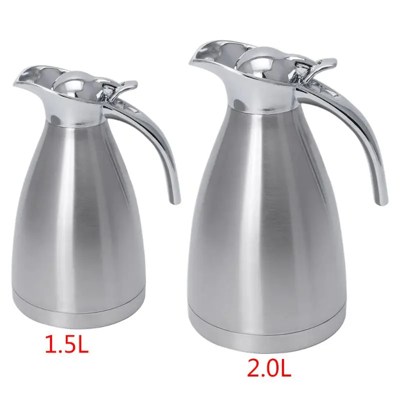 Stainless Steel Vacuum Insulation Pot Hot Water Kettle Thermo Jug 1.5L 2.0L U1JE