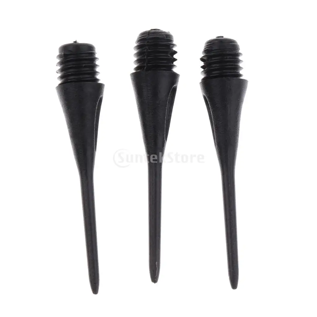 100 Pcs Dart Soft Tips Points 2BA Standard Darts Shaft Needle Black