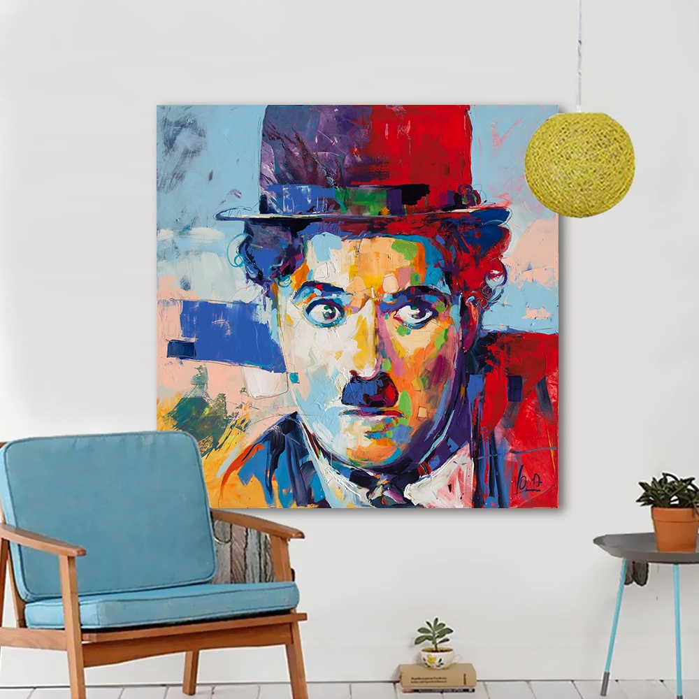 HDARTISAN Современная Абстрактная фигура Холст Искусство Chaplin поп арт стена картинки