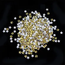 Nail Art 250 Pieces Gold Silver 5mm Star Metal Studs for Nails Phone Decoration Y503
