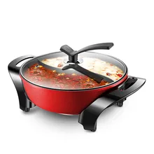 220 В AUX Электрический чайник 4L Многофункциональный антипригарный электрическая сковорода с двумя ароматами горячий горшок WR-Y15040-03N