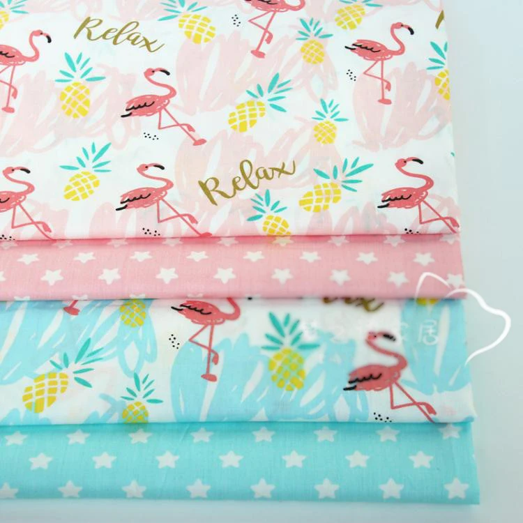 

SRaekar 160x50cm Pineapple flamingo star DIY baby bedding textile apparel patchwork tissus tecido twill 100% cotton fabric cloth