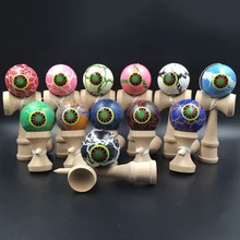 18 см Kendama деревянные игрушки глаза трещина шаблон умелое жонглирование мяч игрушки для отдыха на открытом воздухе спортивные мячи Профессиональный Kendama