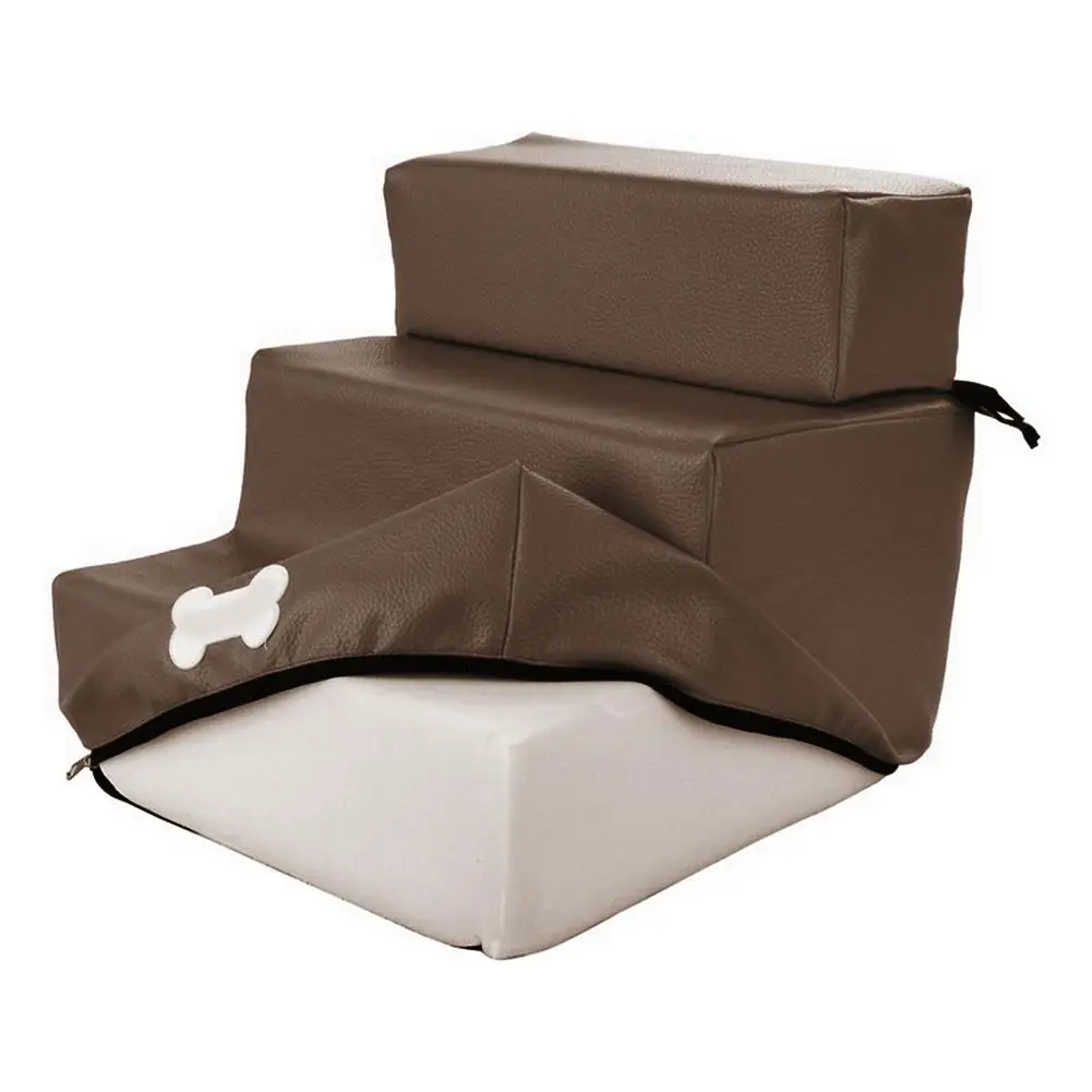 

Pet Dog Stairs Removable Dogs Bed Leather Pet Dog Stair Step Washable Detachable 3 Steps Stair Ladder Dog Toys Pet Supplies