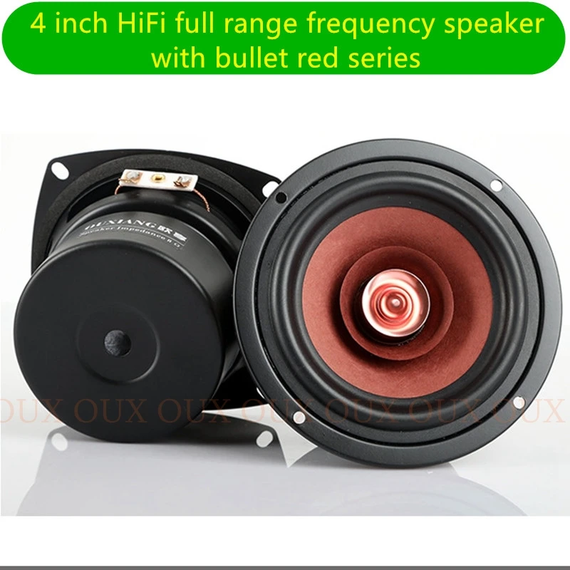 

2pcs/lot OUX Hi-Fi 4 inch Full Range Speaker monitor Bullet woofer tweeter with with Aluminum 2 Layer kapton Cone