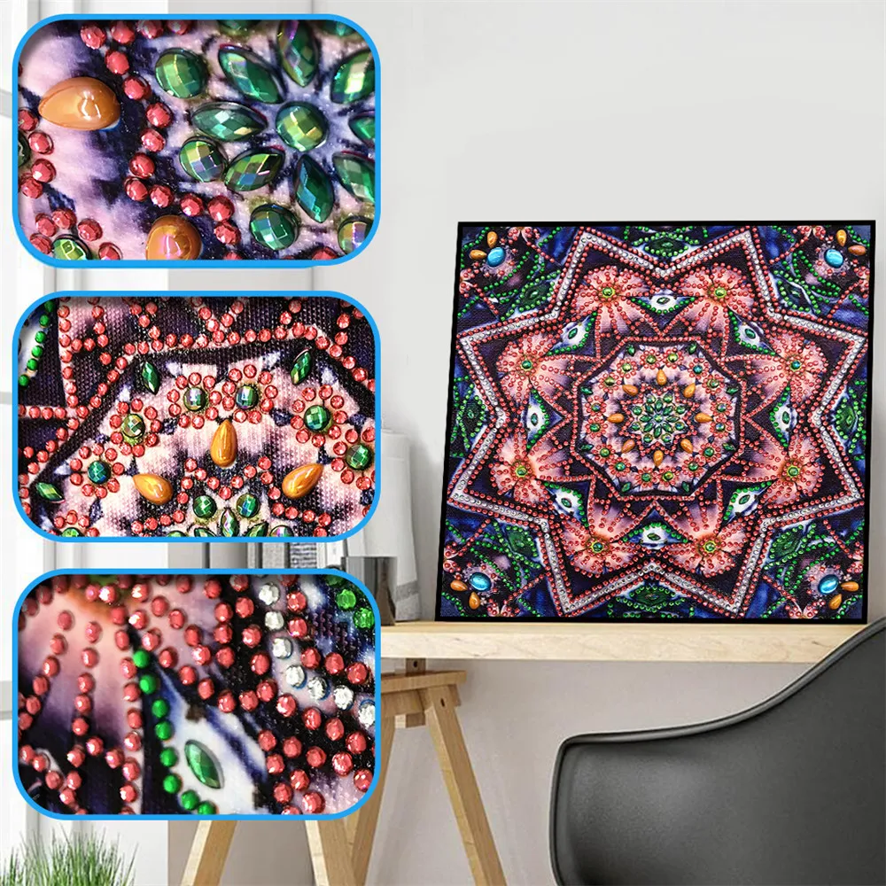 

Sashiko Special Diamond Painting Phantom Flower Combination Modern Pattern DIY 5D Part Drill Cross Stitch Crystal Art Homr Decor