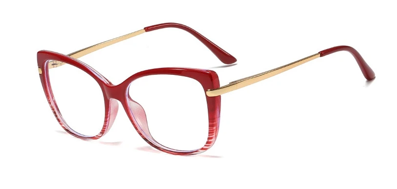 TR90 Retro Cat Eye Glasses Frames Men Women Optical Fashion Computer Glasses 45847 - Цвет оправы: C3 red