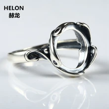 925 Sterling Silver Women Engagement Ring 12x12mm Round Cabochon Semi Mount Ring Fine Jewlery Setting for Opal Amber Turquoise