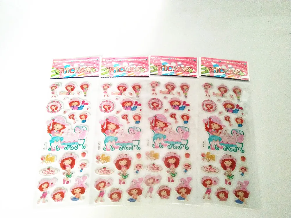 

10Sheets/lot Children Girls Birthday Party Strawberry Shortcake Gift Presents Stickers Supplies
