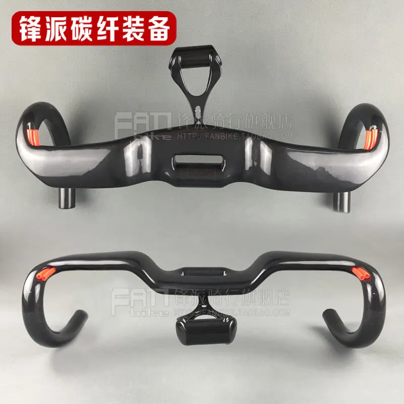 

TOSEEK Full Carbon Fiber 31.8mm Handlebar With Code Table Frame BMX Road Bike Bent Bar Handlebar 380/400/420/440mm Gloss Black
