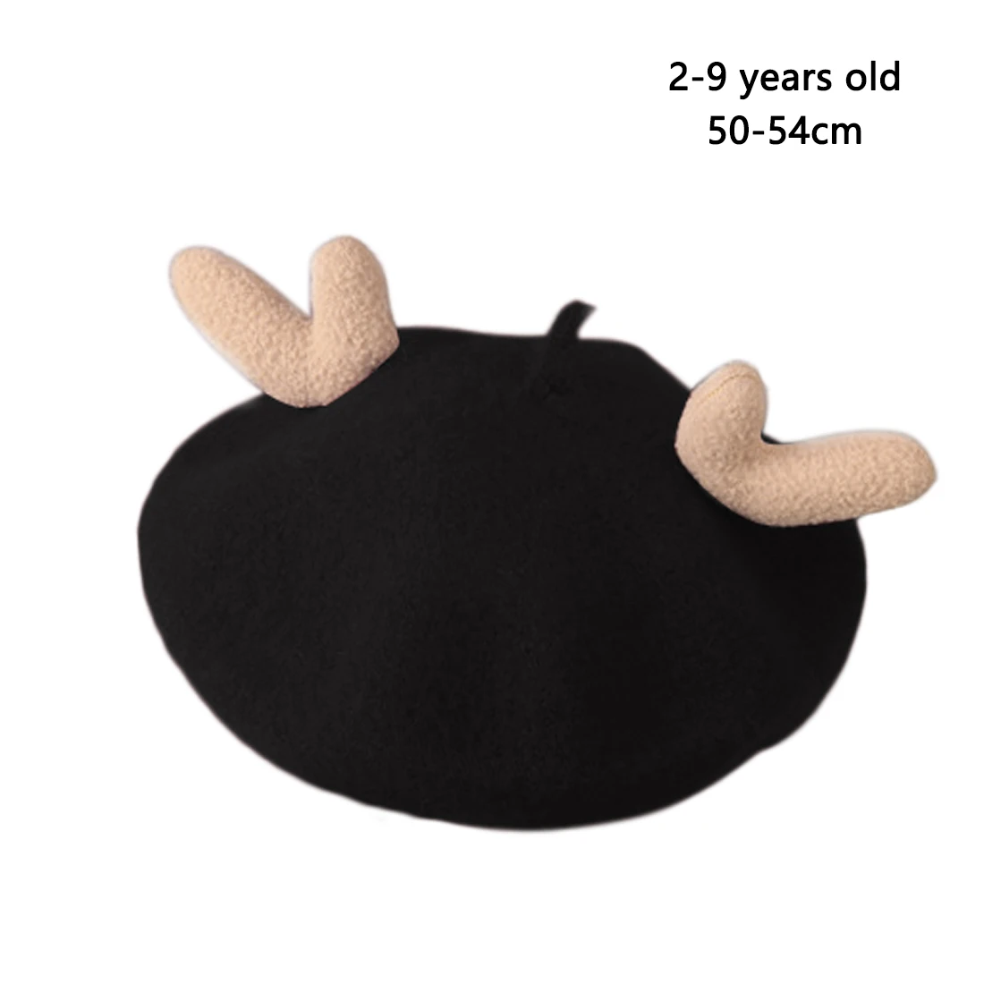 Мода родитель-ребенок рога Детская Берет Рождественская Детская шляпа унисекс Зимние теплые Удобная шапка аксессуары - Цвет: Black