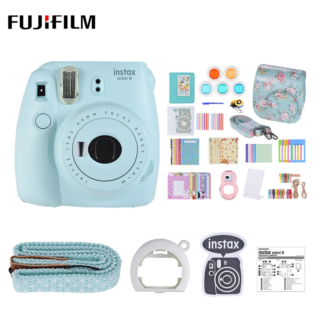 Option 5 6 вариантов белая пленка для Fuji Instax Мини 9 Фотоаппарат моментальной печати пленочная камера с зеркалом из нержавеющей стали+ 20 Вт, 30 Вт, 60 мгновенный белую пленку Фотобумага+ Камера сумка - Цвет: Option 5