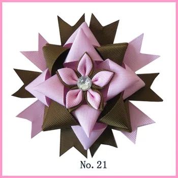 

20 BLESSING Good Girl Boutique Modern Style 4.5" Pyramid Hair Bow Clip