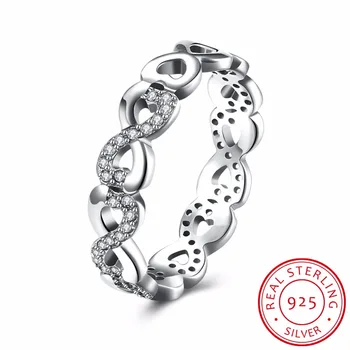 

2019 Sale hot Authentic 925 sterling silver 8 words hollow finger women Chain engagement fashion jewelry jewelry ring