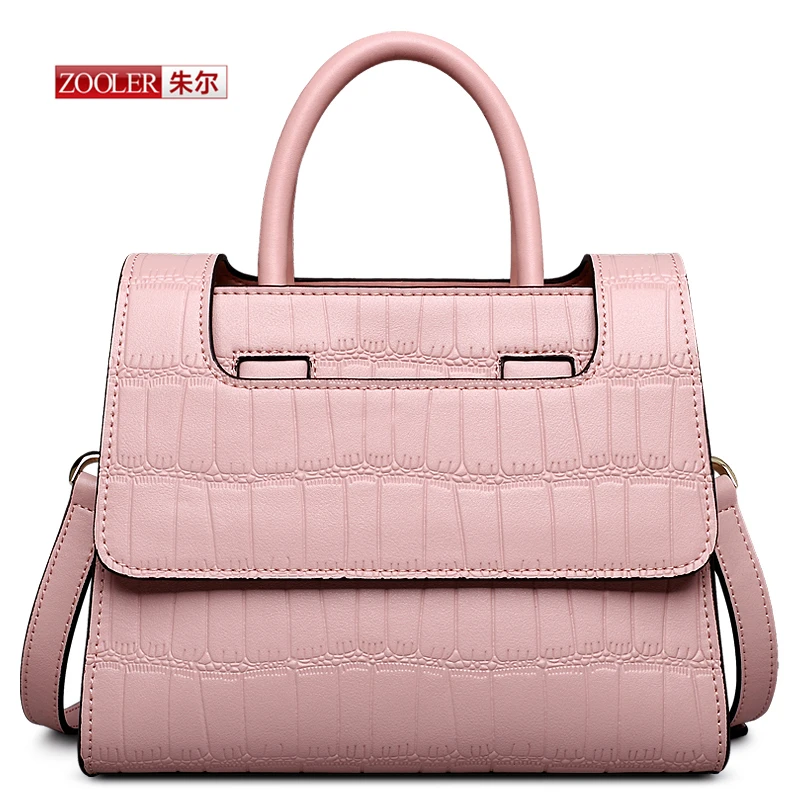 ZOOLER New arrival genuine leather handbags elegant pink cowhide shoulder bags luxury brand fashion woman leather bags#SY-2658