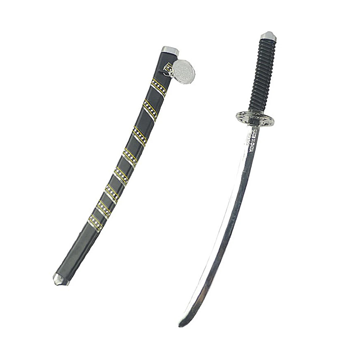 

Plastic Lightweight Japanese Samurai Toy Sword Childrens Toy Knife Props Black Samurai Sword for Halloween Dress Up Cosplay