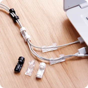 

USB Charger Data Cable Fixing Clamp with Adhesive Wire Tie Cable Wire Organizer Home Socket cable Fixed storage device